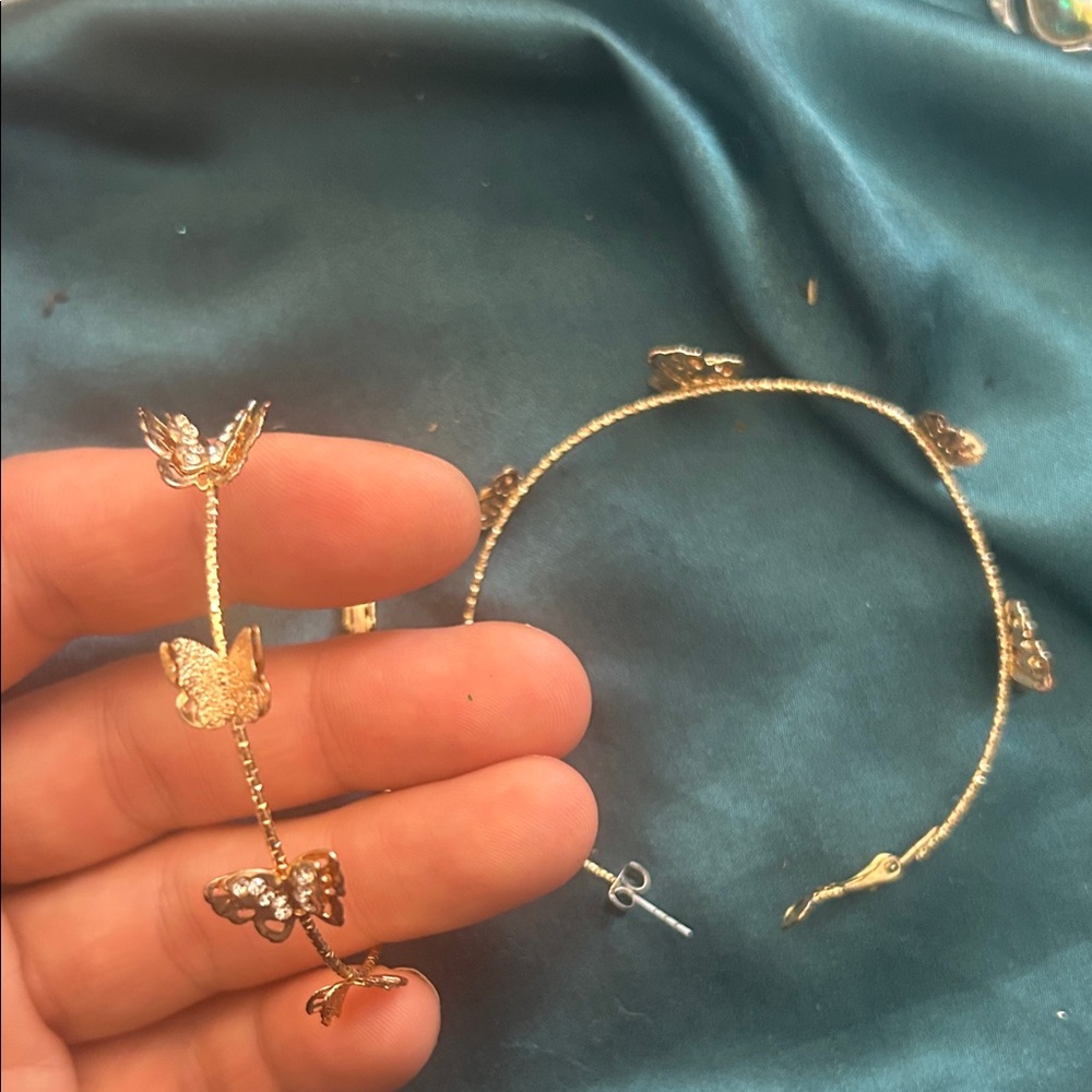 Gold Butterfly large Hoop Earrings - Women's Jewelry